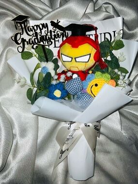 Avenger Iron Man Plush graduation Bouquet 14inches handmade